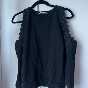 LOFT Black Floral Lace Women's Blouse